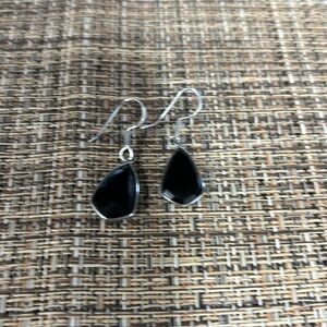 Black spinel earrings